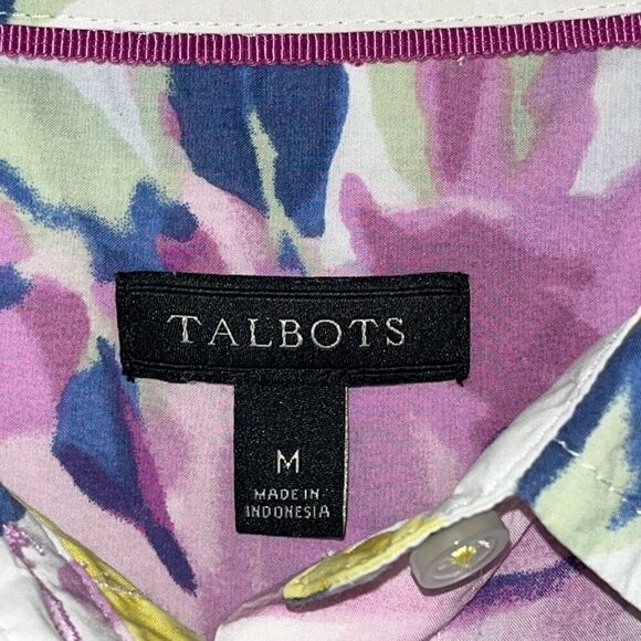 Talbots CLASSIC COTTON SHIRT - FLORAL BOUQUET Medium - Picture 3 of 5